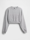 フレンチテリー オーバーサイズ GAPロゴ クロップドスウェットシャツ-4