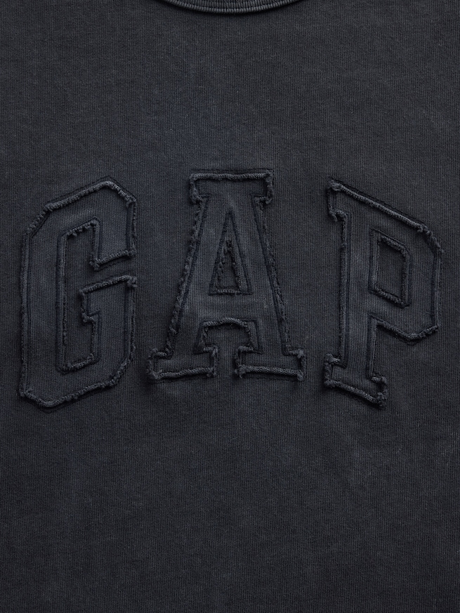 ヘビーウェイト リラックスフィット GAPロゴ クロップドTシャツ-3