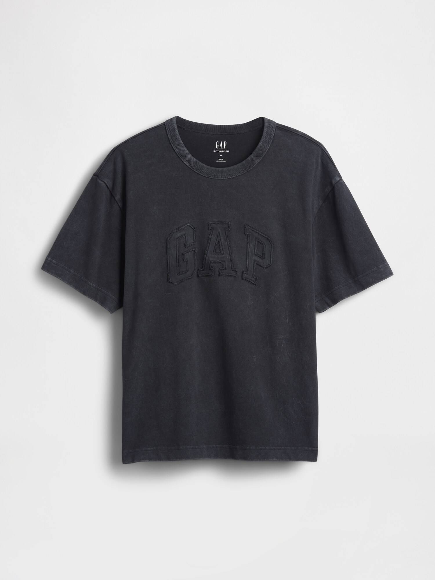 ヘビーウェイト リラックスフィット GAPロゴ クロップドTシャツ-4