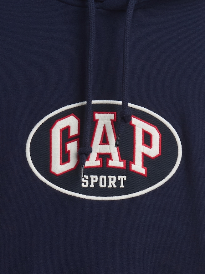 ヴィンテージソフト フレンチテリー オーバーサイズ GAPロゴ クロップドパーカー-3
