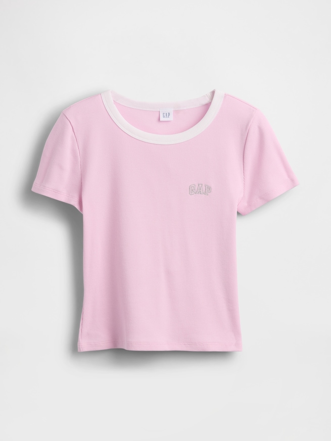 リブ GAPロゴ チビTシャツ-5