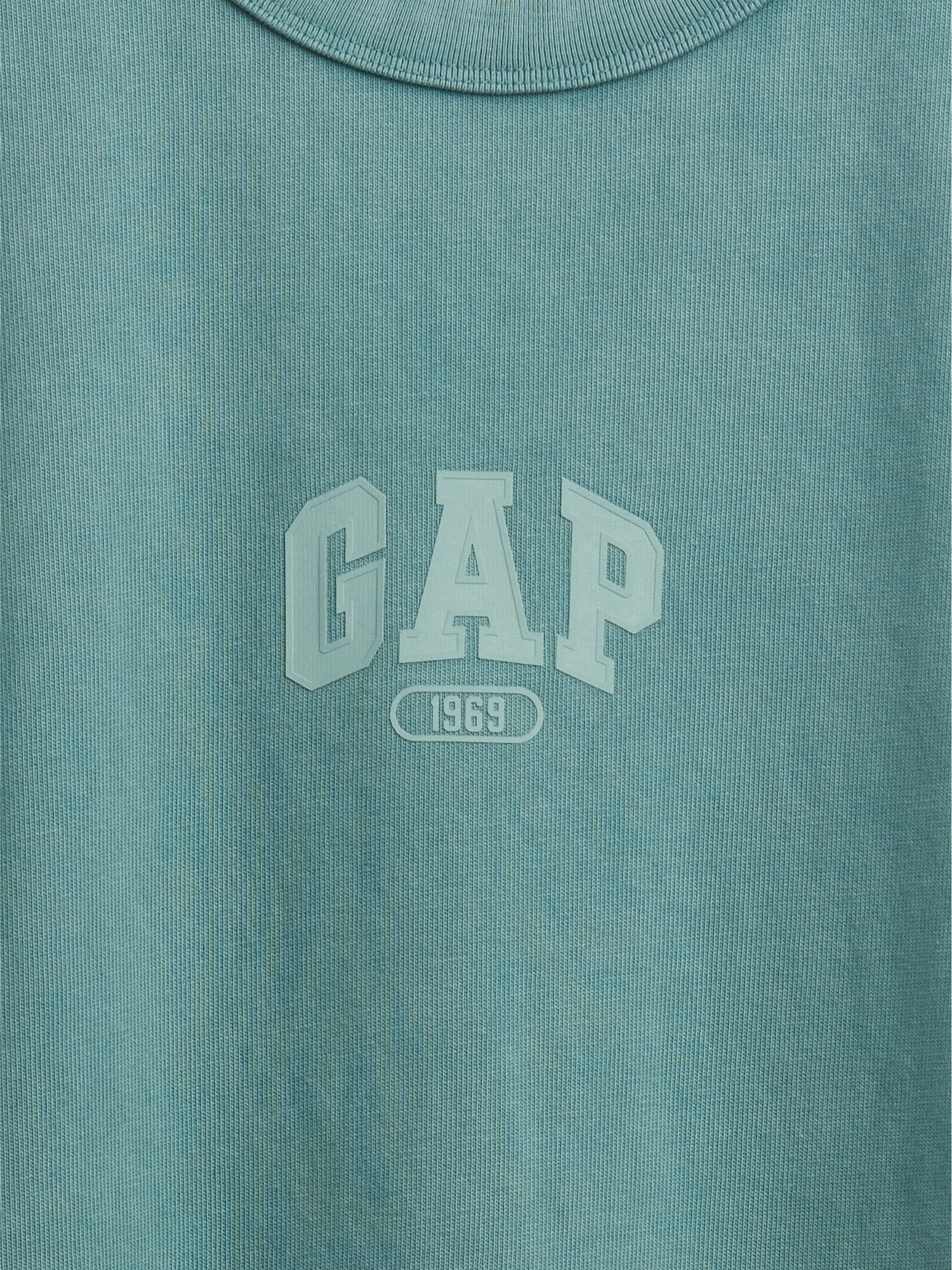 ヘビーウェイト リラックスフィット GAP1969ロゴ クロップドTシャツ-3