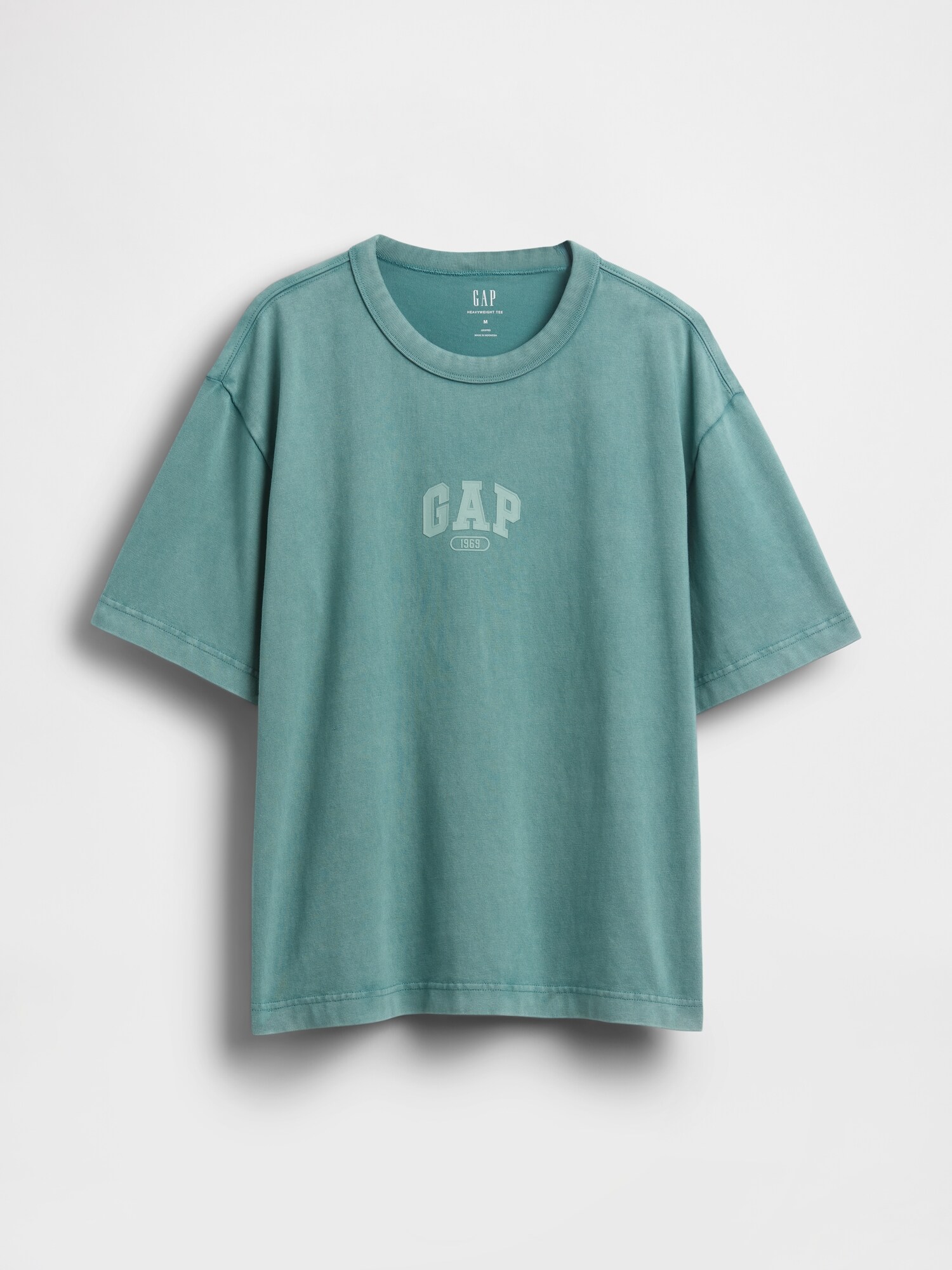 ヘビーウェイト リラックスフィット GAP1969ロゴ クロップドTシャツ-4