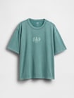 ヘビーウェイト リラックスフィット GAP1969ロゴ クロップドTシャツ-4