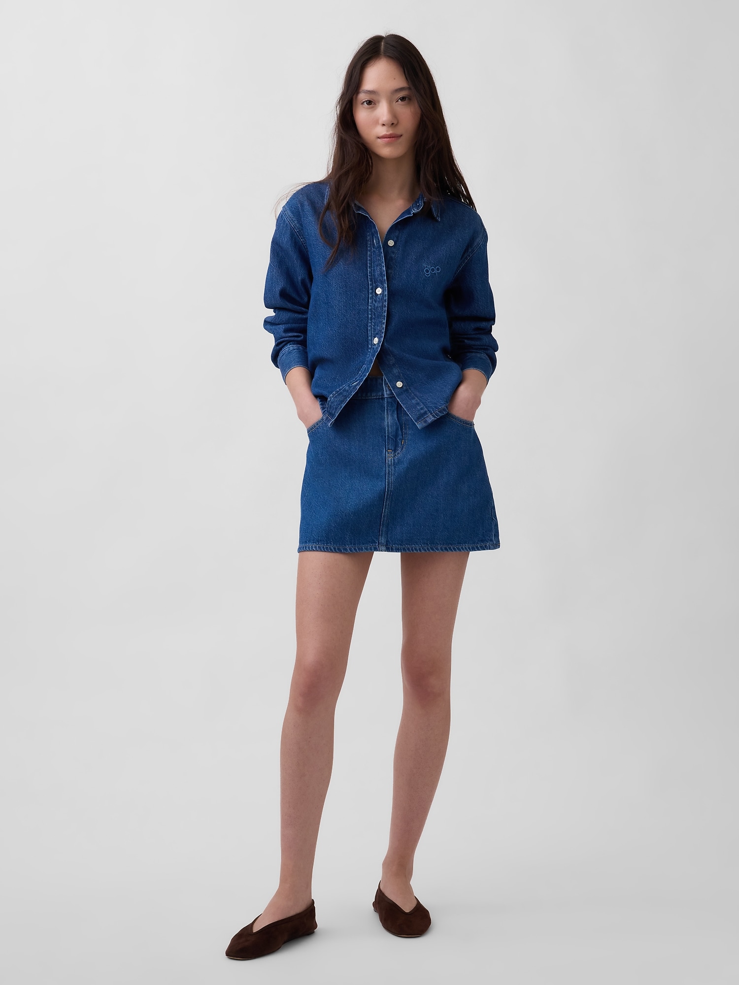 ウルトラソフトデニム GAPロゴシャツ-2