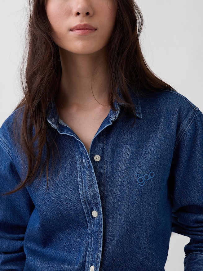 ウルトラソフトデニム GAPロゴシャツ-0