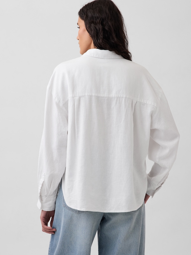 リネンブレンド オーバーサイズシャツ-2