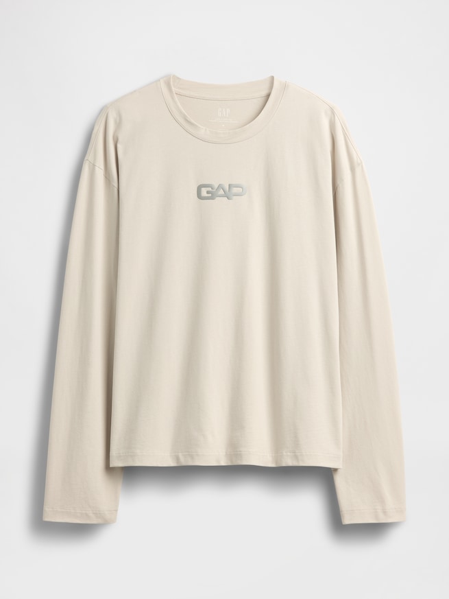 リラックスフィット GAPロゴ クロップドTシャツ-4