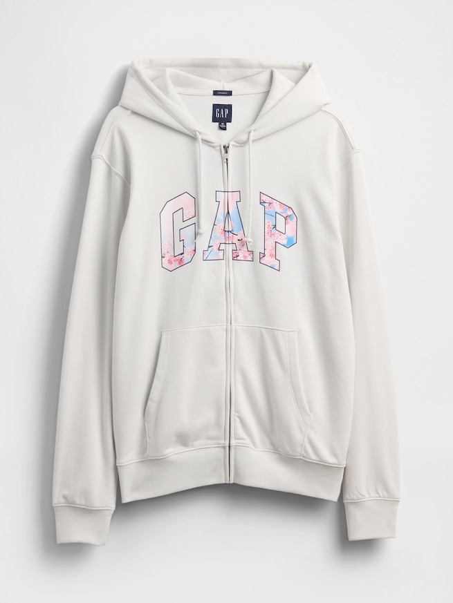 ヴィンテージソフト フレンチテリー SAKURA GAPロゴ ジップアップパーカー-4