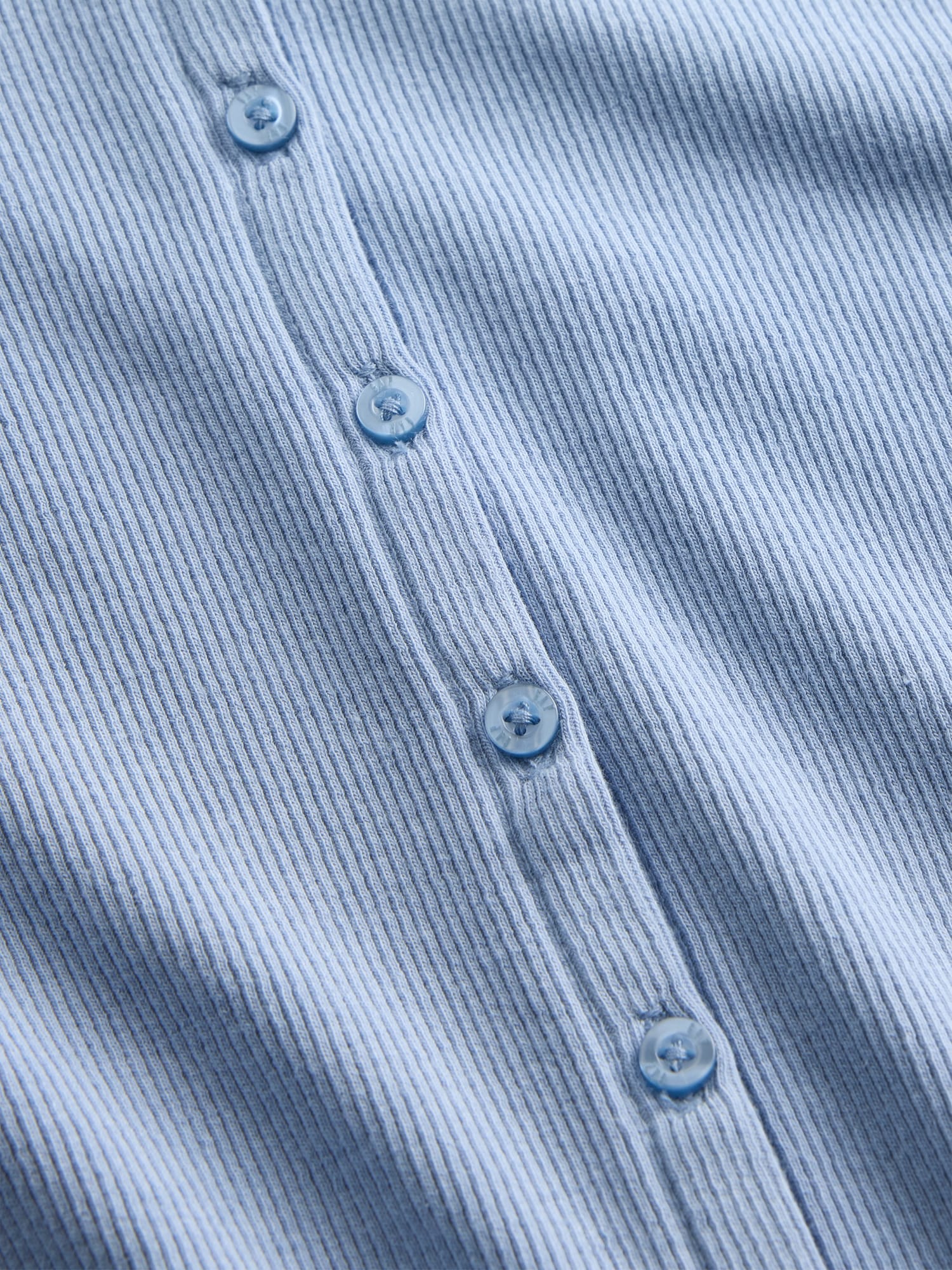 モダン リブ フロントボタン クルーTシャツ-3