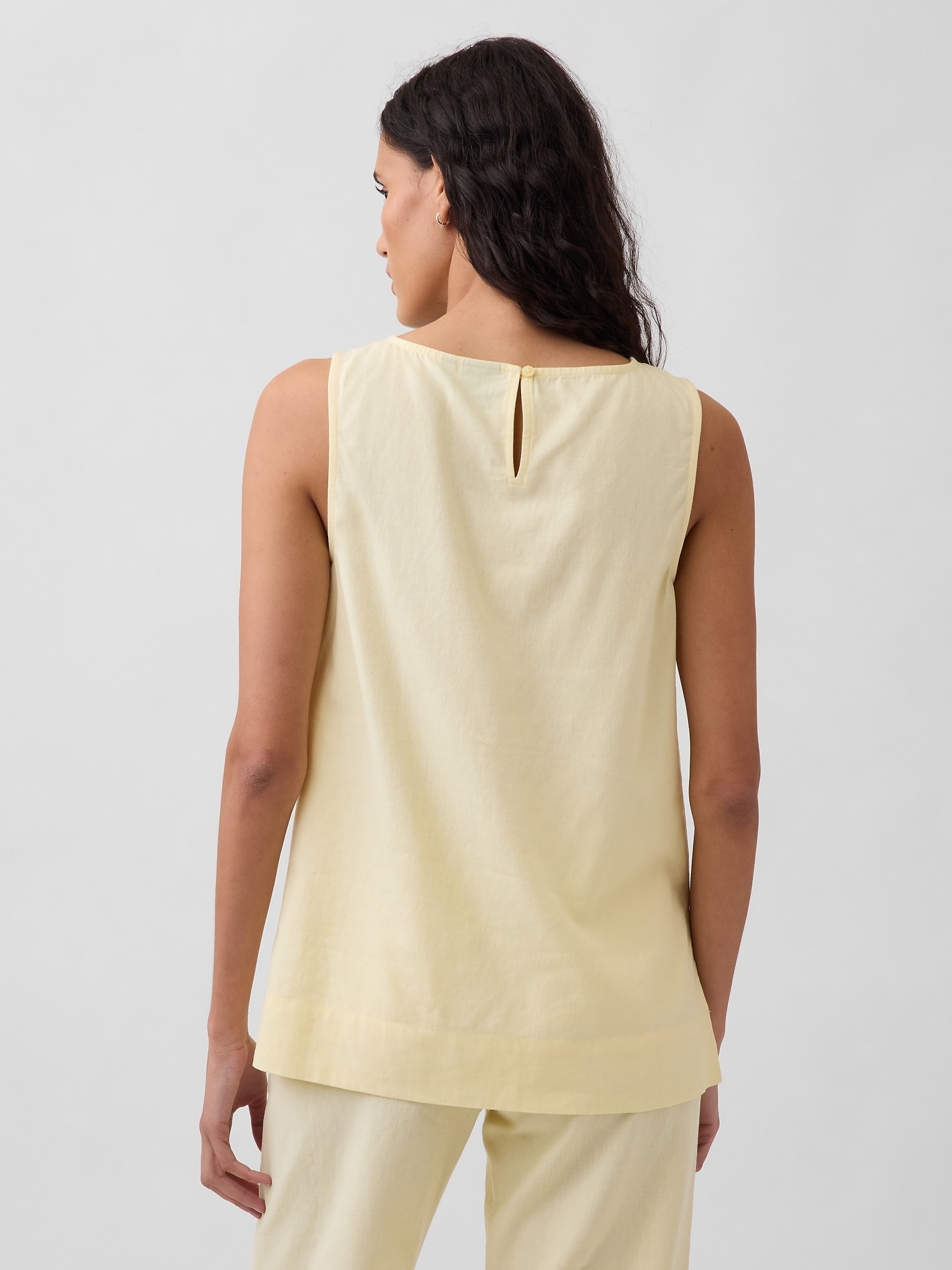 Linen-Blend Shell Tank Top | Gap