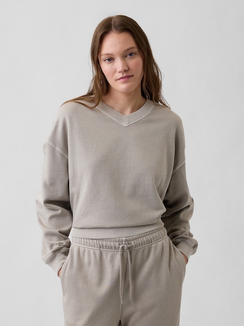 Oversized Wedge V-Neck Sweatshirt