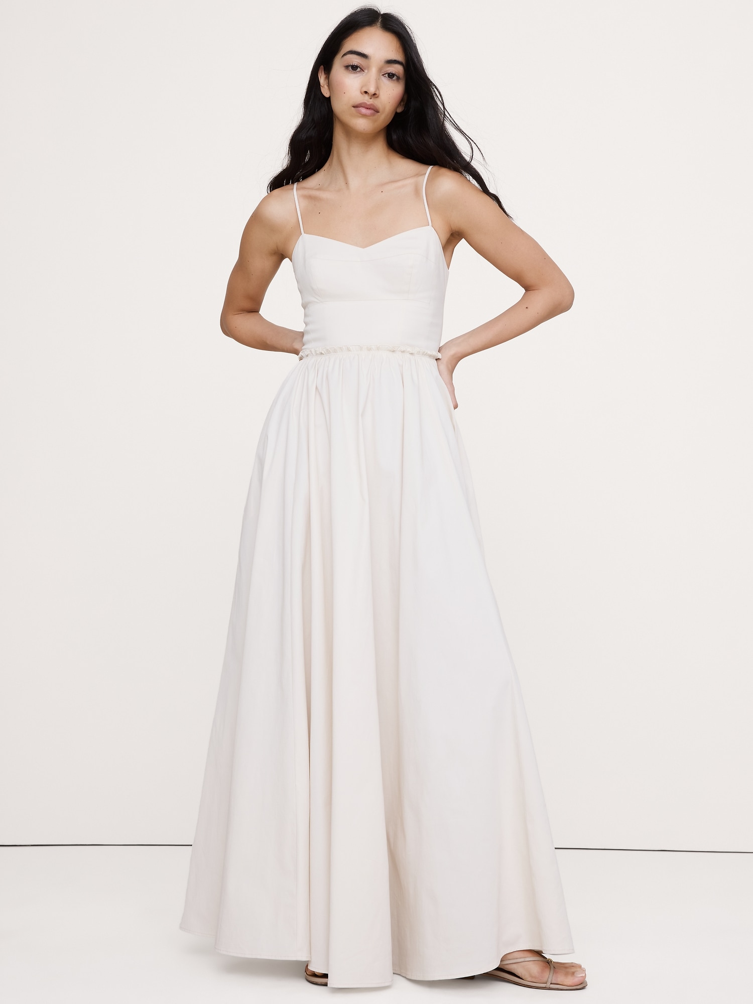 ROBE LONGUE CORSET EN COTON DOUX