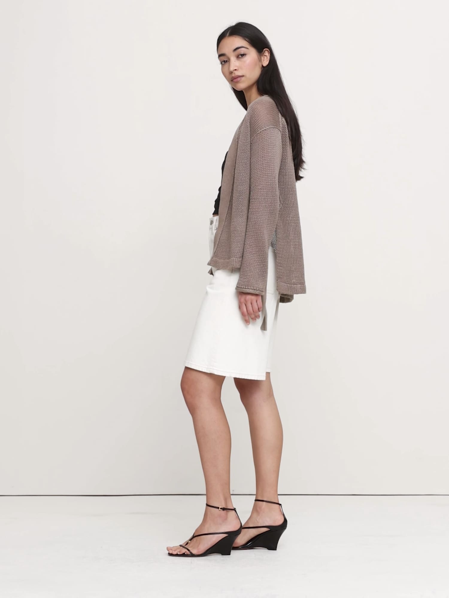 エアルーム リネン ラップ カーディガン-5