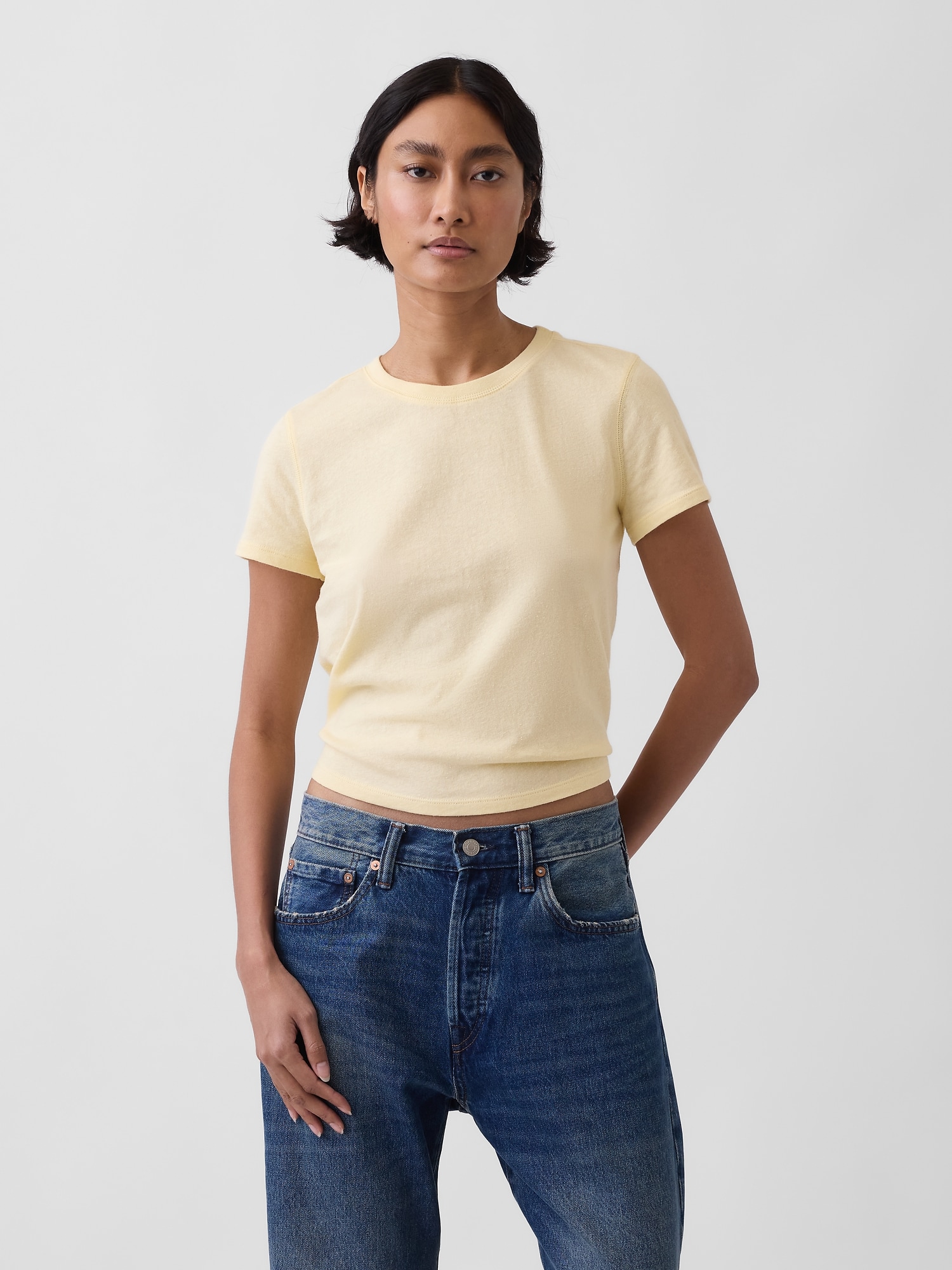 Cotton Jersey Shrunken T-Shirt