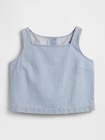 ウルトラソフトデニム ストライプ クロップド シェル タンクトップ-5