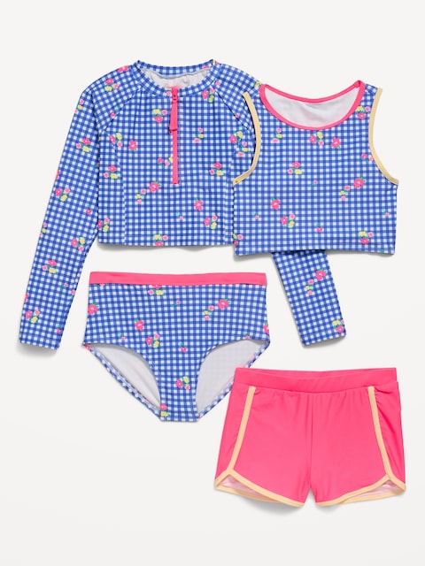 Zip Rashguard Swim 4-Piece for Girls