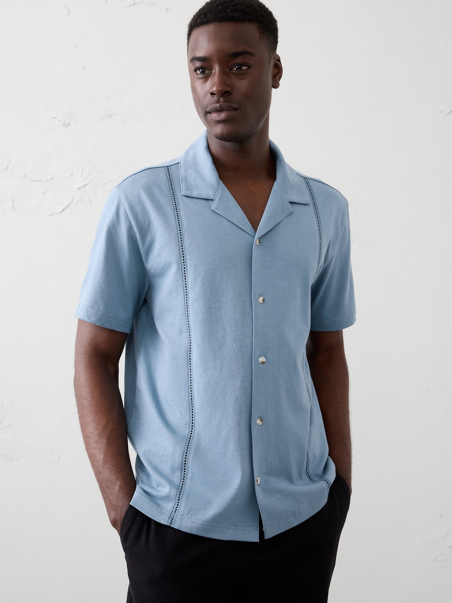 Standard-Fit Knit Resort Shirt