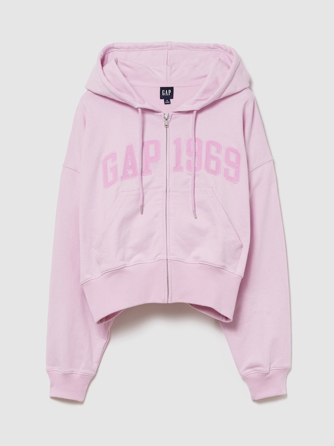 フレンチテリー オーバーサイズ GAP1969ロゴ ジップアップパーカー-0