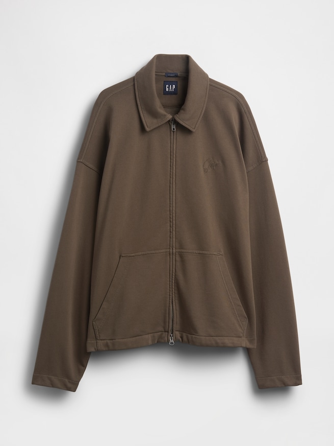 ヴィンテージソフト フレンチテリー ロゴオーバーサイズジャケット-4