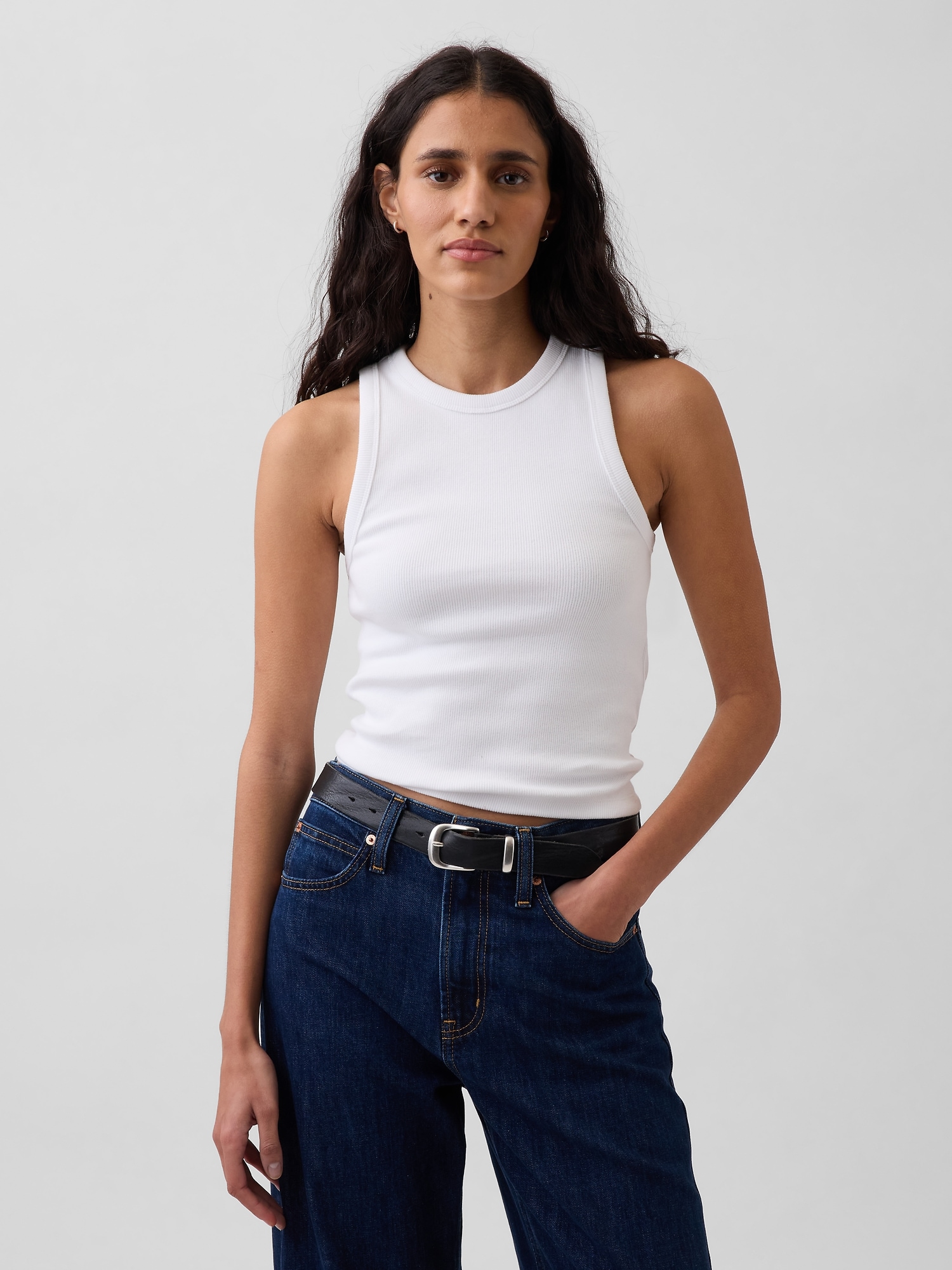 Heavyweight Rib Halter Tank Top