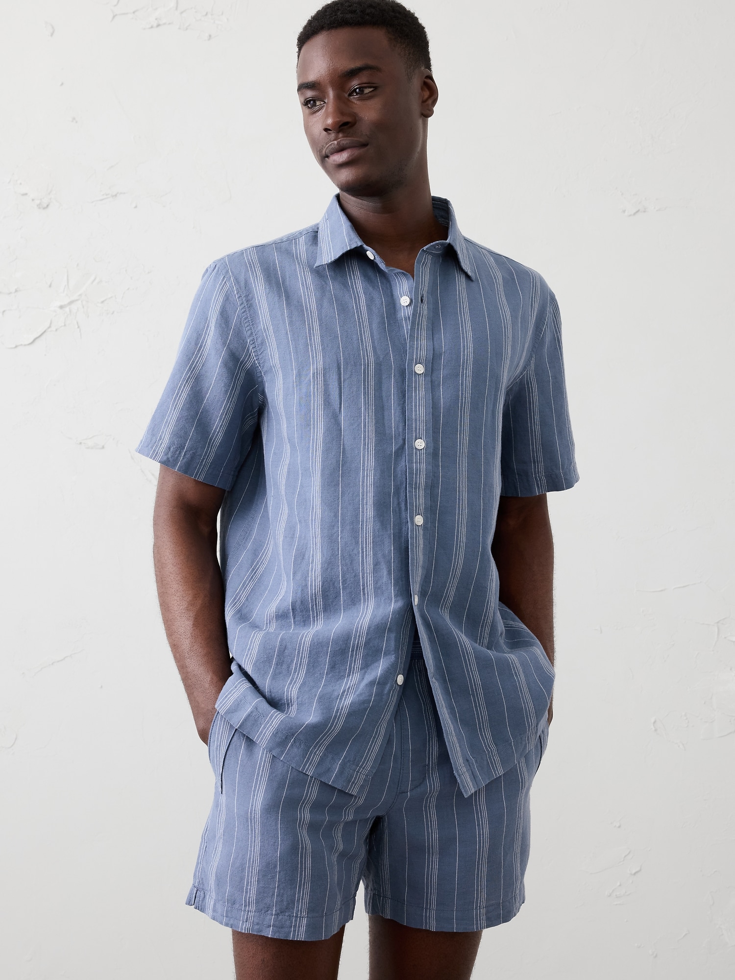 Standard-Fit Linen-Blend Shirt