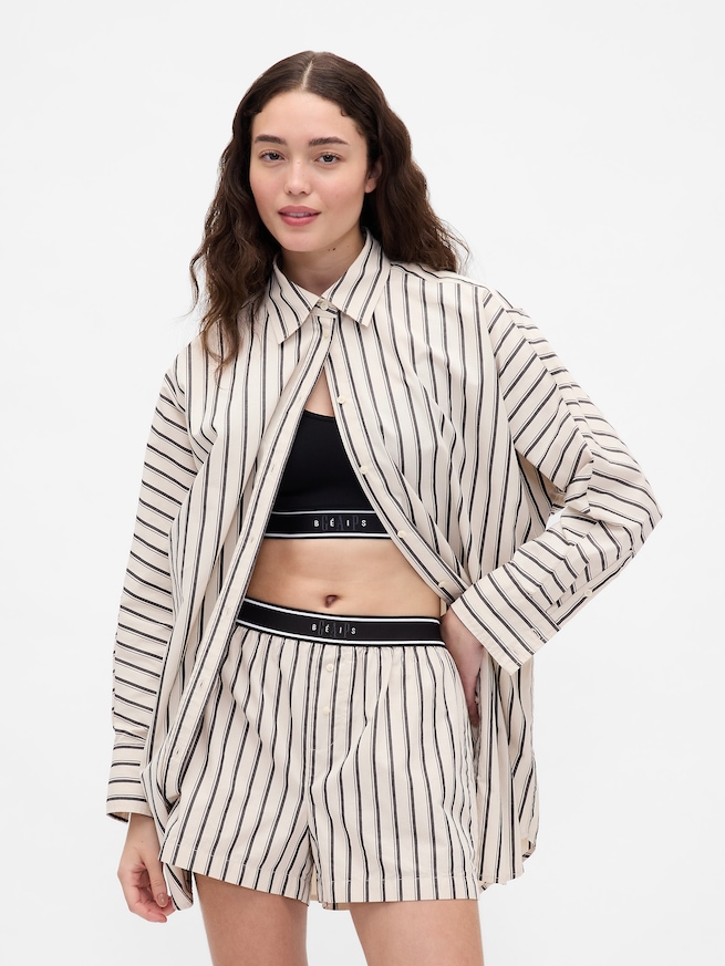 Gap &times; B&Eacute;IS ポプリン ドルマンビッグシャツ-0