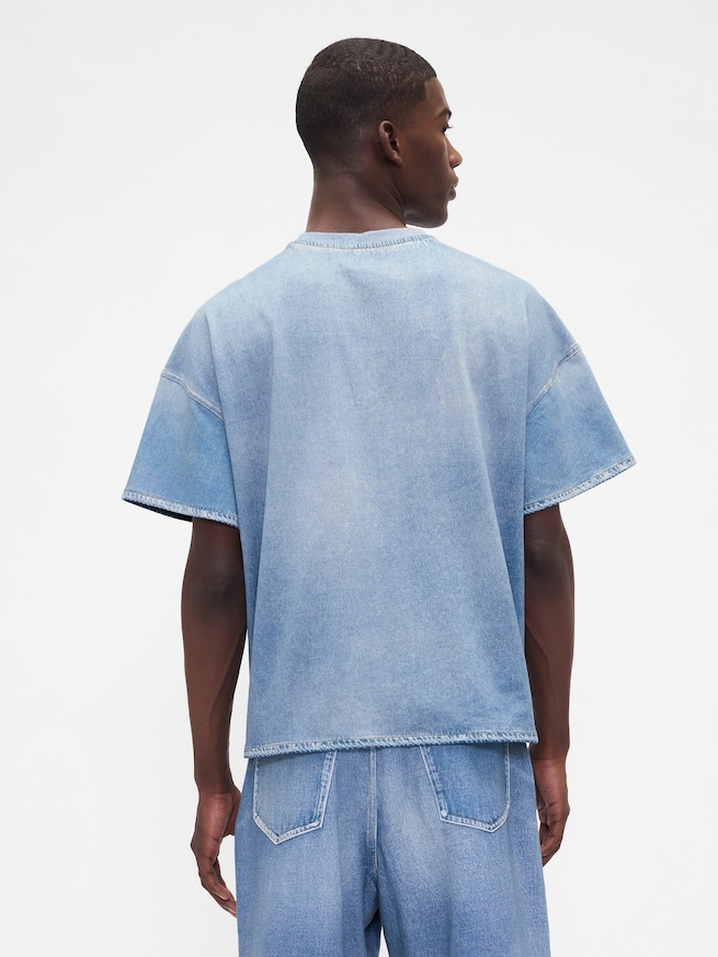 Gap &times; B&Eacute;IS ニットデニム ポケットTシャツ-4