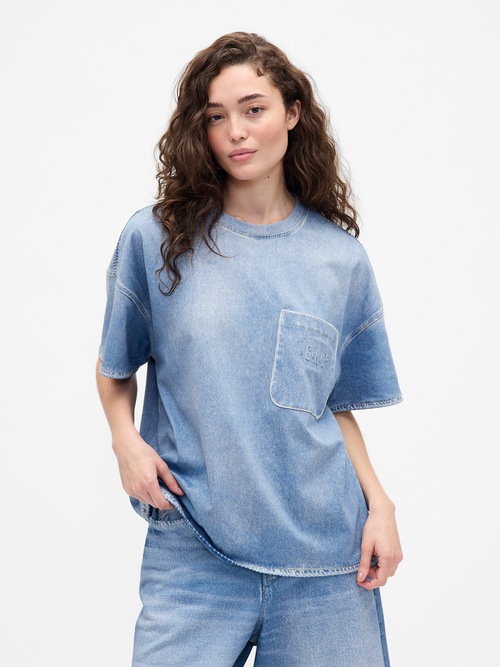 Gap &times; B&Eacute;IS ニットデニム ポケットTシャツ
