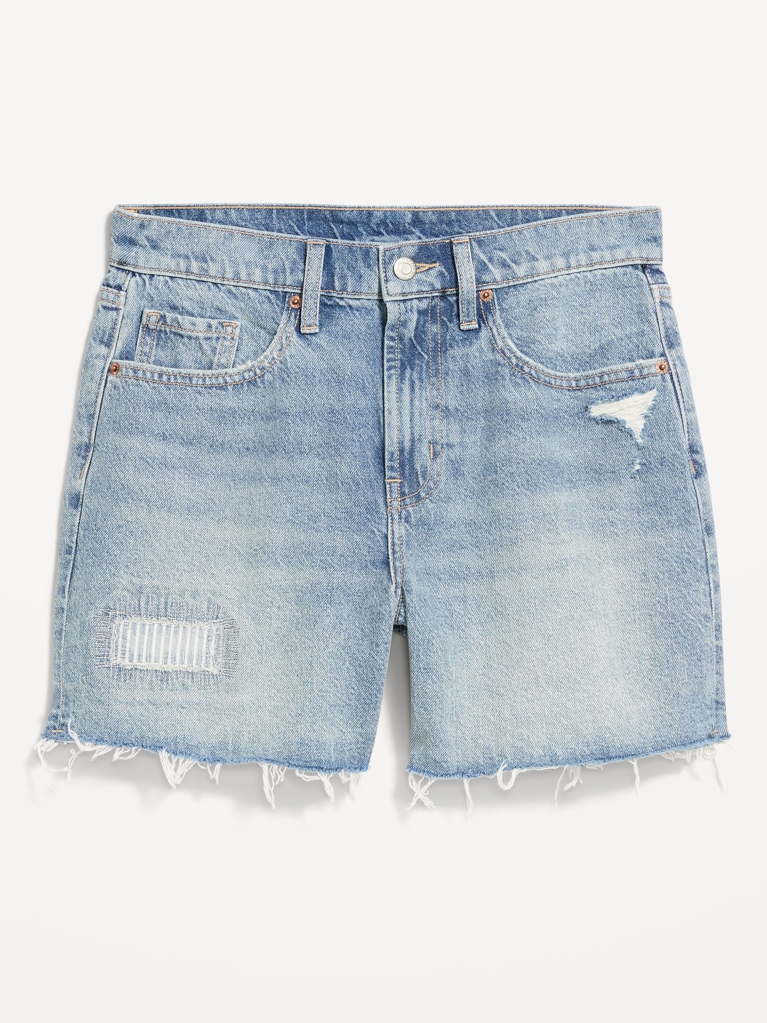 High-Waisted Baggy Jean Shorts - 5-inch inseam