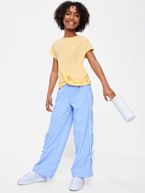 CloudMotion Short-Sleeve Front-Knot T-Shirt for Girls