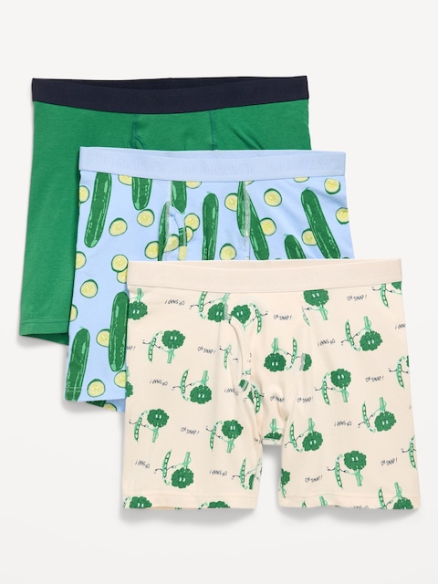 Printed Boxer-Brief Underwear 3-Pack -- 6.25-inch inseam