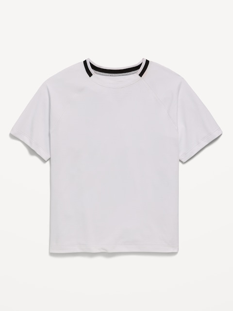 Short-Sleeve Textured Mesh Performance T-Shirt for Boys