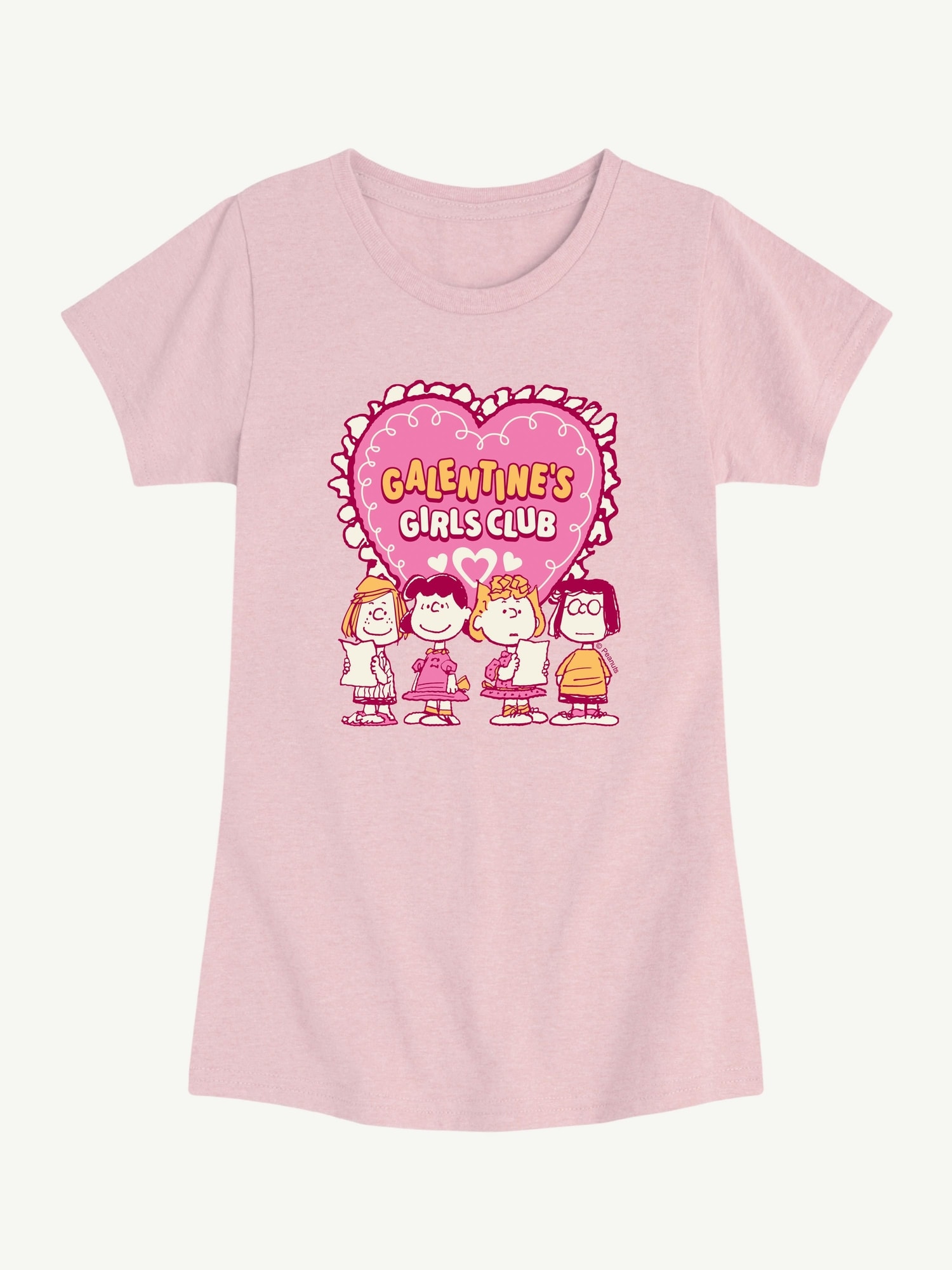 Peanuts Galentines Girls Club Short Sleeve Graphic T-Shirt For Girls