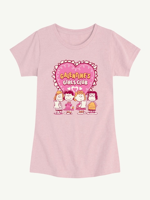Peanuts Galentines Girls Club Short Sleeve Graphic T-Shirt For Girls