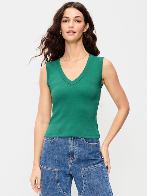 Snug Crop V-Neck Tank Top