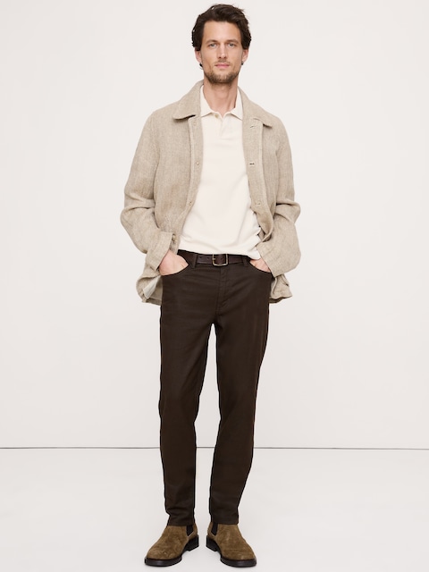 PANTALON VOYAGEUR ÉTROIT EN LIN ET COTON
