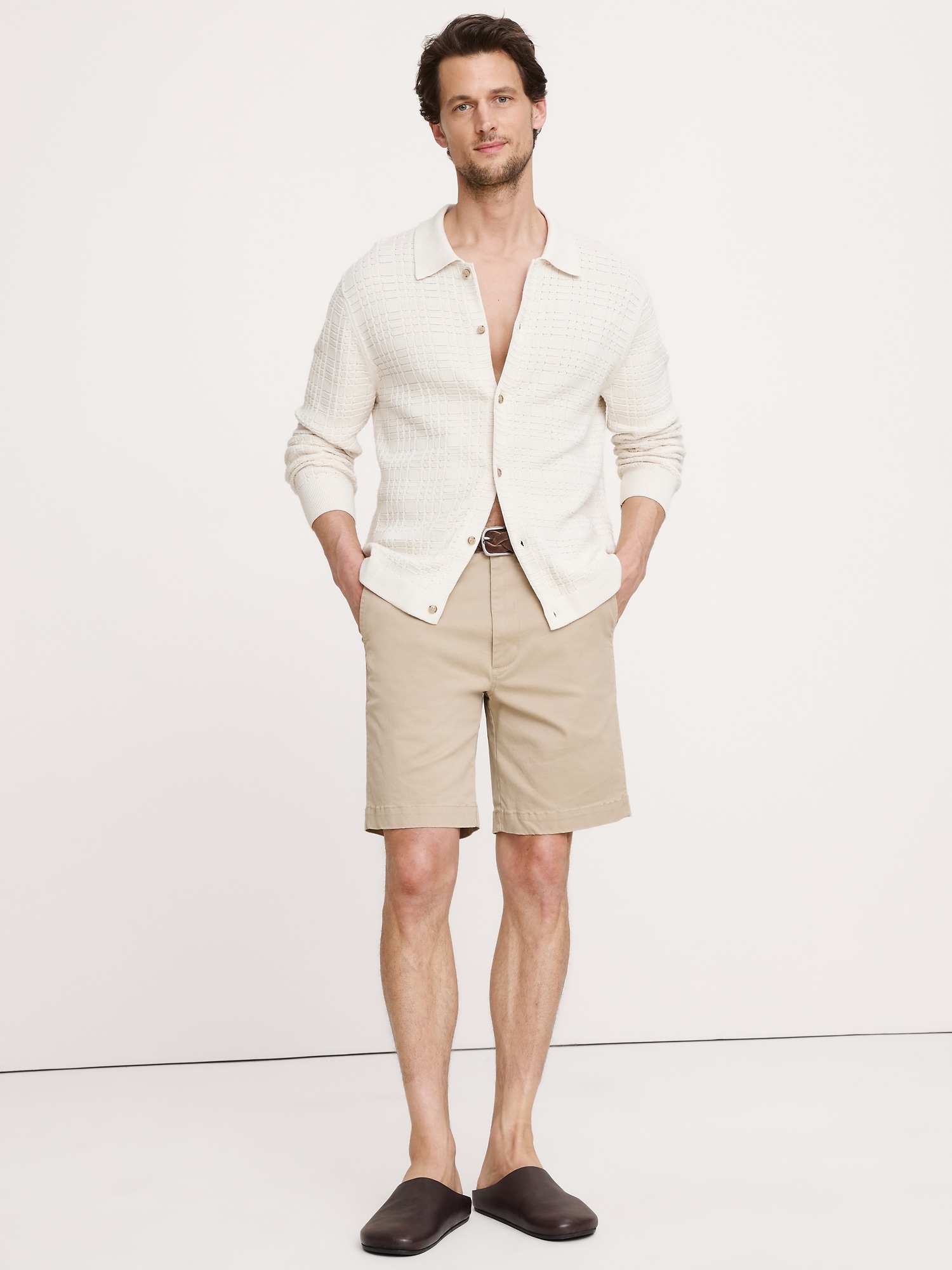 9インチ リブイン チノ ショートパンツ-0