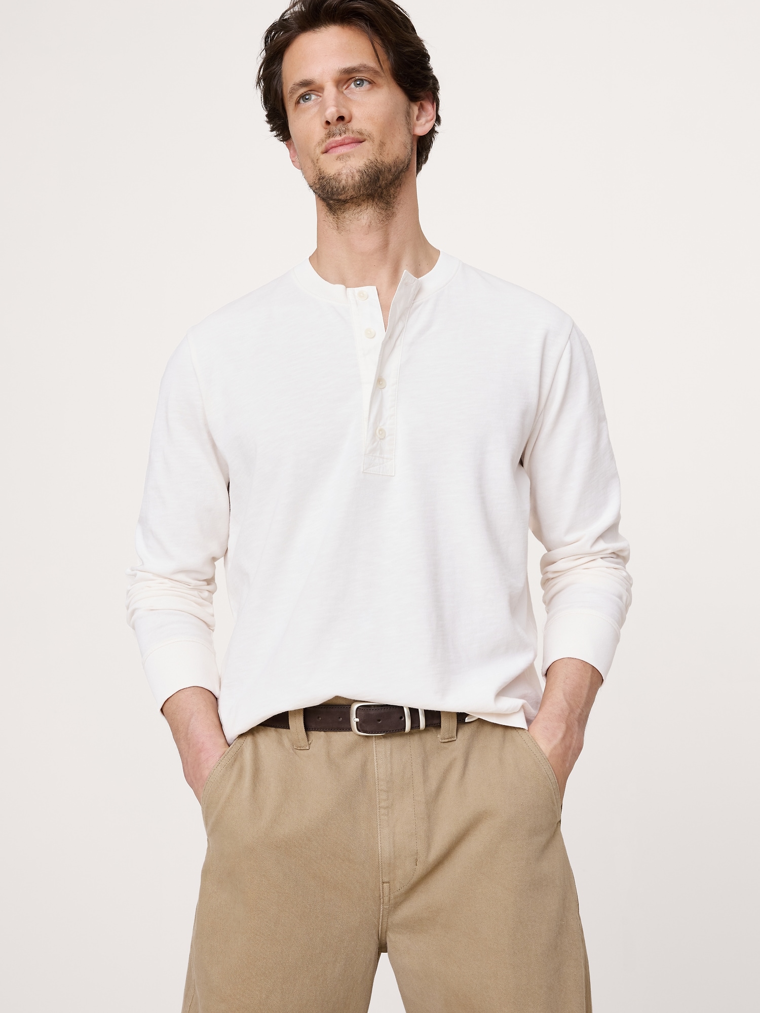 T-SHIRT HENLEY CLASSIQUE EN COTON FLAMMÉ