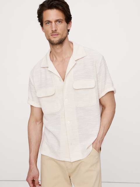 CHEMISE DE VACANCES EN TISSU TEXTURÉ