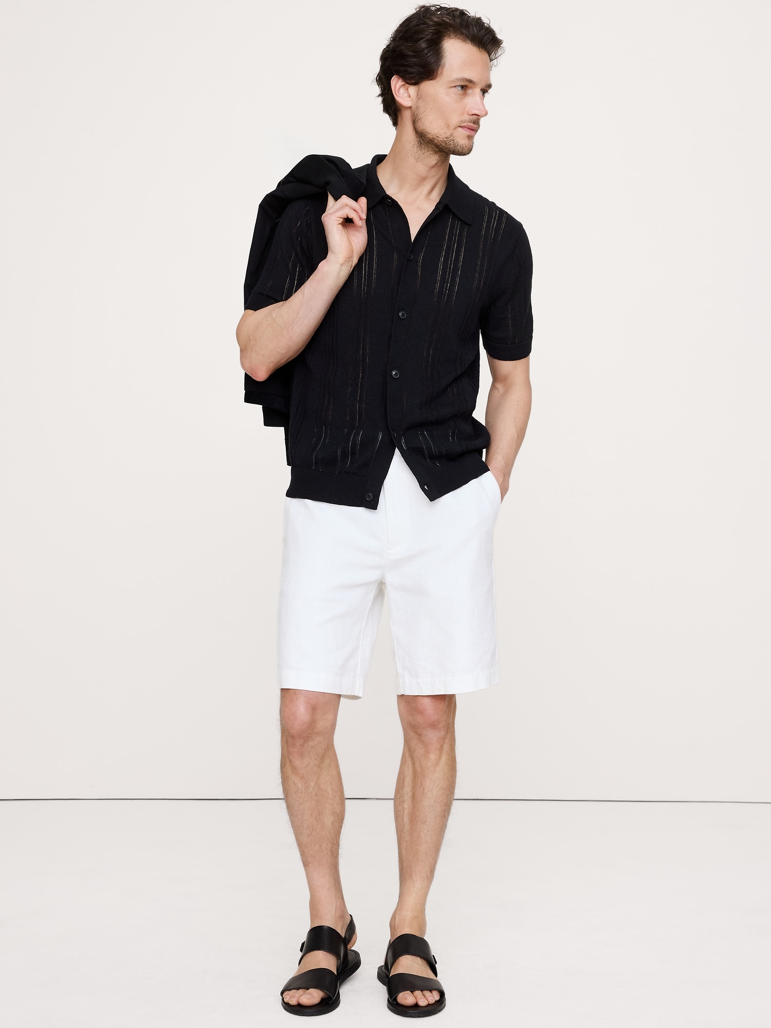 9インチ リネン ショートパンツ-0