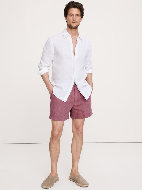 5" Linen Pull-On Short