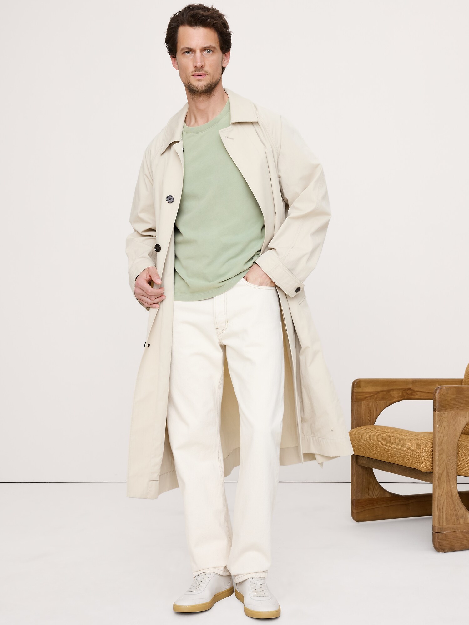 スエード コットン クルーネック Tシャツ-2