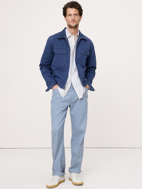 PANTALON VOYAGEUR DROIT EN LIN ET COTON