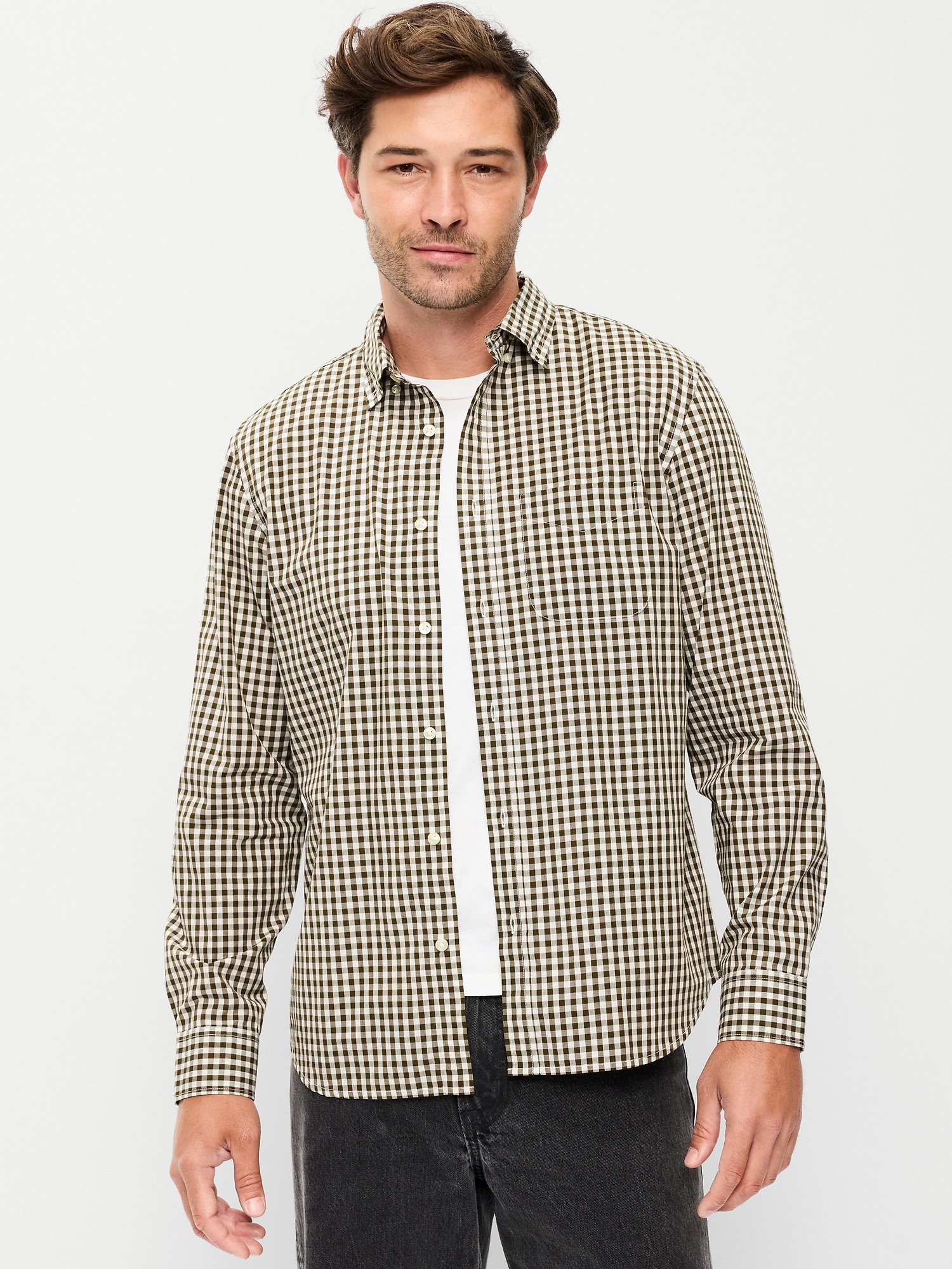 CHEMISE PASSE-PARTOUT COUPE CLASSIQUE EN POPELINE À CARREAUX