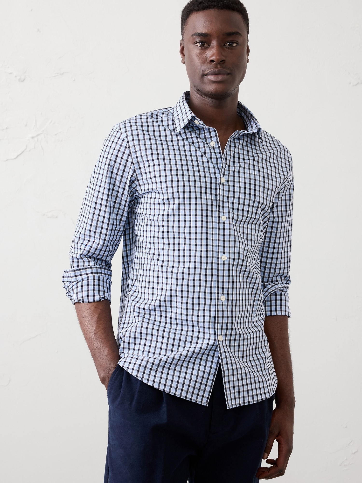 Slim-Fit Untucked Dress Shirt