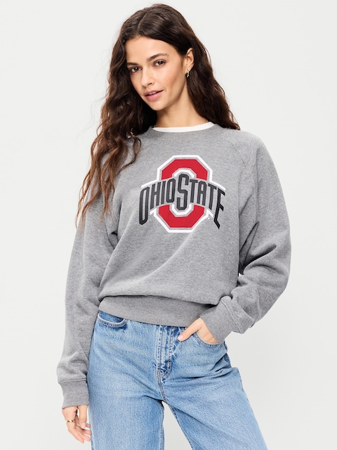 College Crew-Neck Sweatshirt for Women