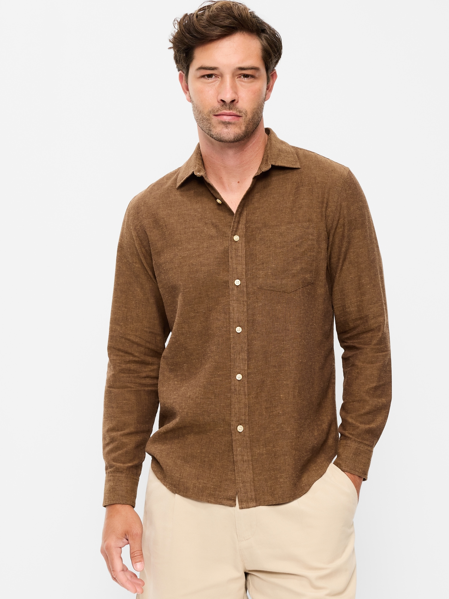CHEMISE COUPE CLASSIQUE EN MÉLANGE DE LIN