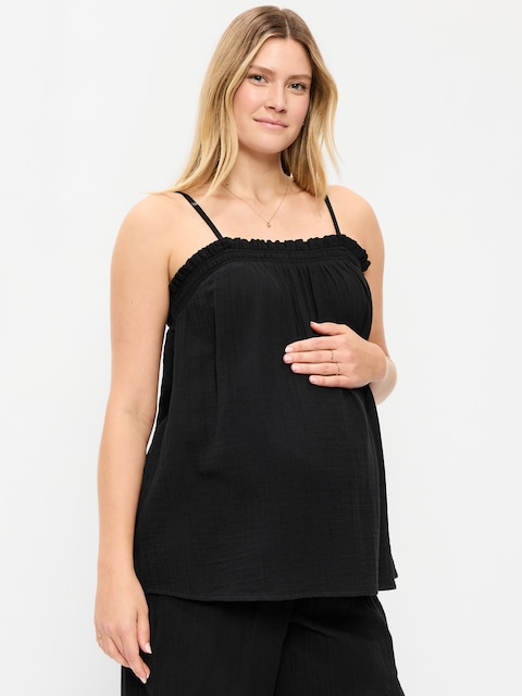 Maternity Crinkle Gauze Tank Top