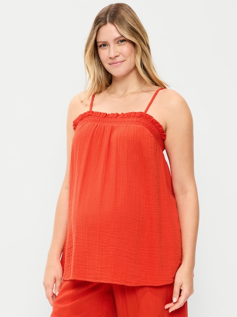 Maternity Crinkle Gauze Tank Top